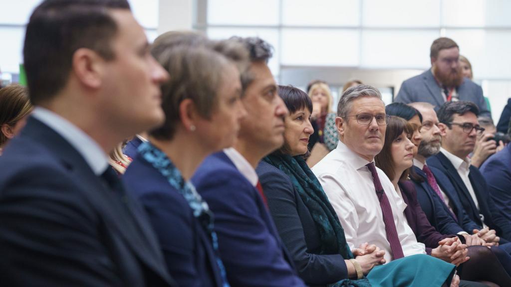 Labour Party Leader, Sir Keir Starmer sits alongside Labour front bench MPs