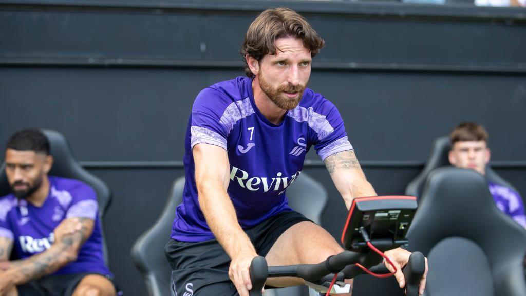 Joe Allen during Swansea's open training session on Tuesday