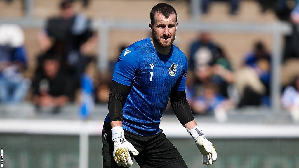 James Belshaw on the pitch for Bristol Rovers against Charlton last season