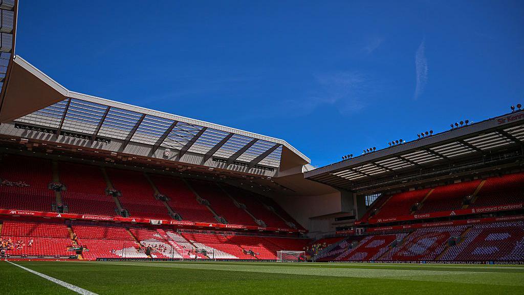 A general view of Anfield stadium in Liverpool before a Premier League football match
