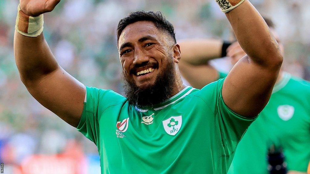 Bundee Aki celebrates