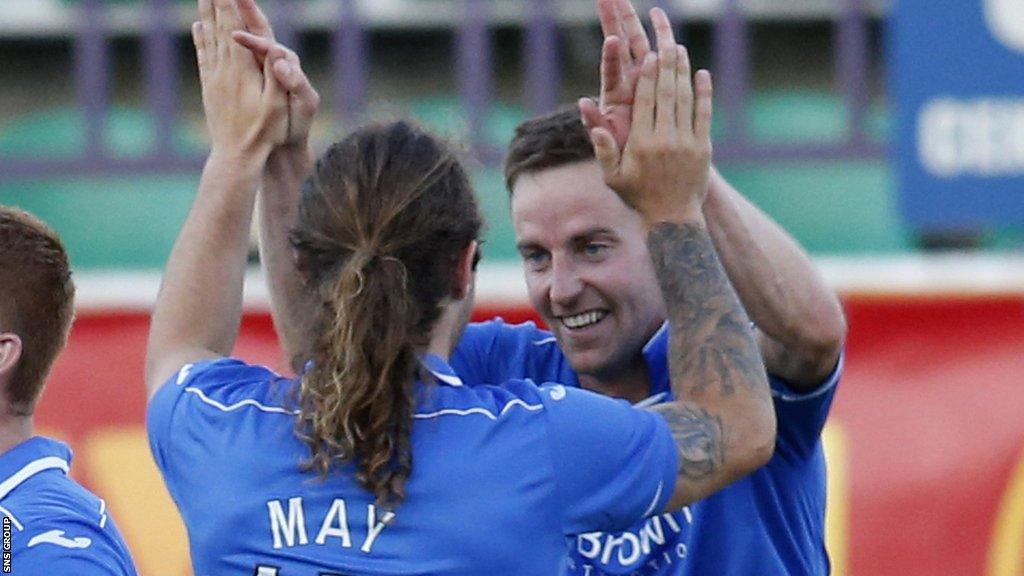 Stevie May and Steven MacLean were team-mates at St Johnstone, winning the Scottish Cup in 2014