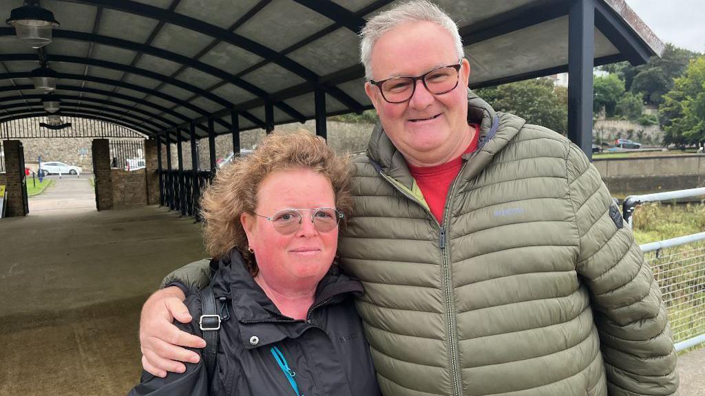 Caroline Petley and Paul Barker on Rochester Pier