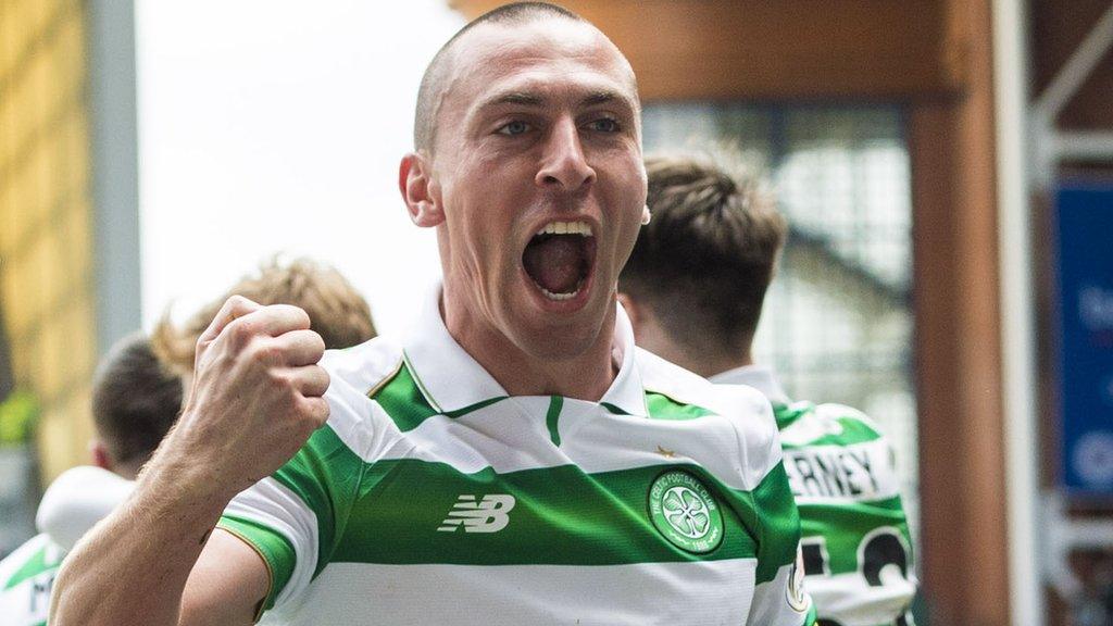 Celtic's Scott Brown celebrates against Rangers