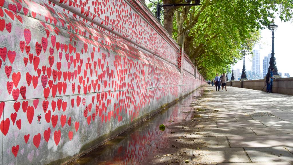 A general view of the National Covid Memorial Wall on 20 June 2023