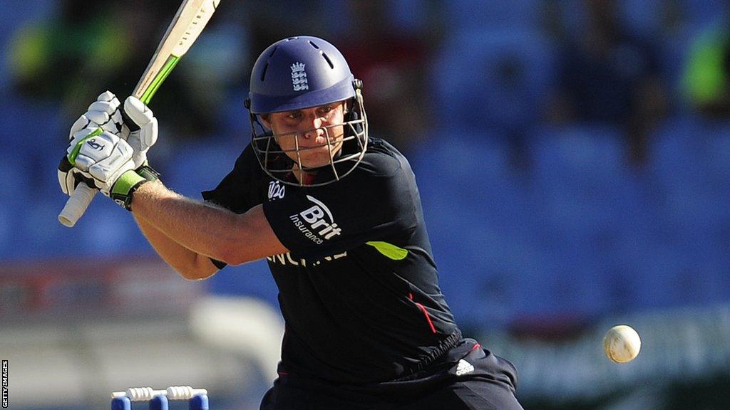 England's Luke Wright plays a shot during the 2010 T20 World Cup