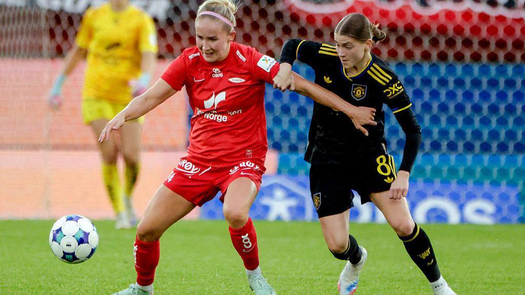 The two teams in action.