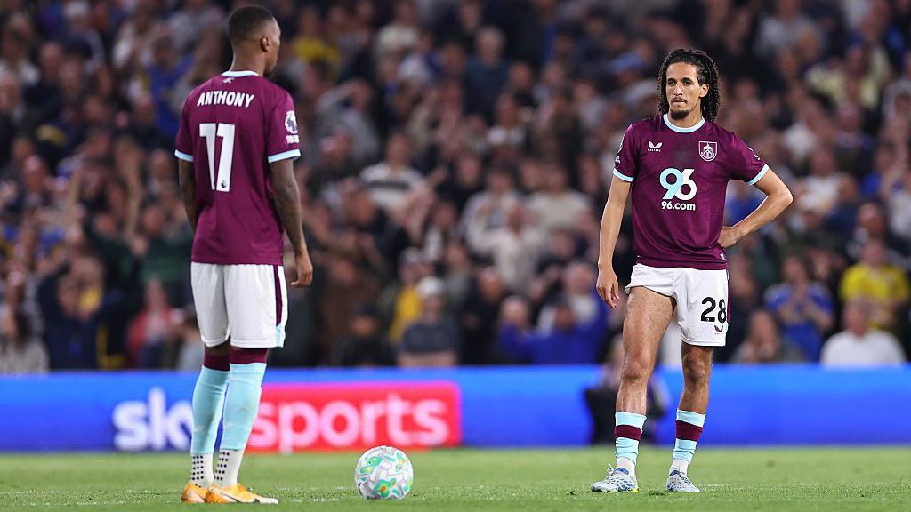 Dejected Hannibal Mejbri of Burnley during the Premier League match against Leeds United