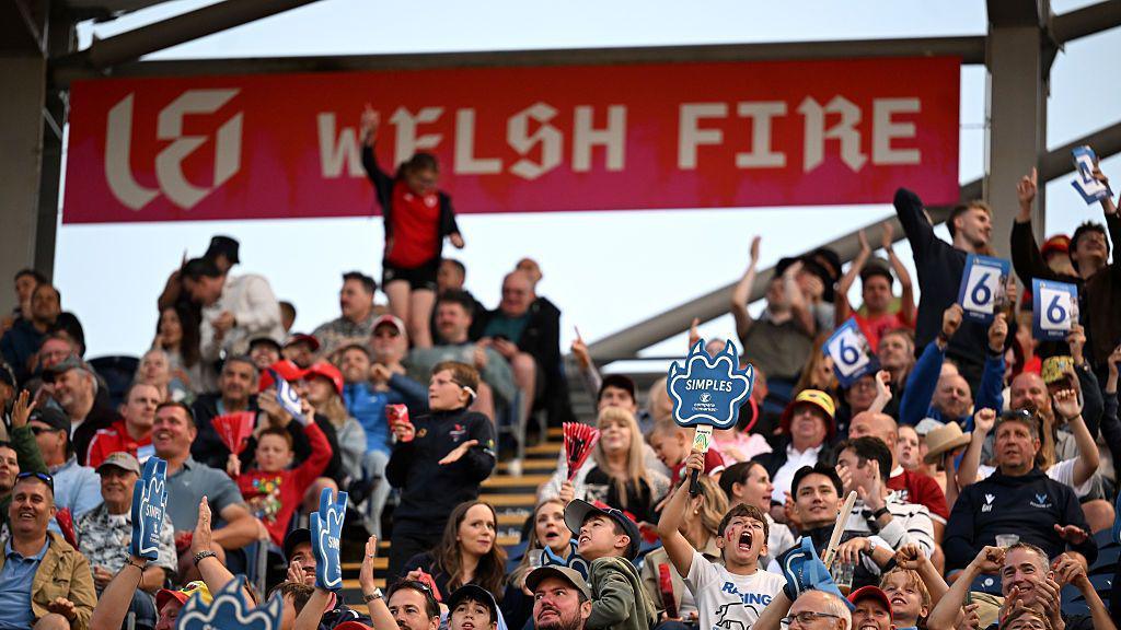 Welsh Fire supporters during a game in the 2025 edition of the Hundred.