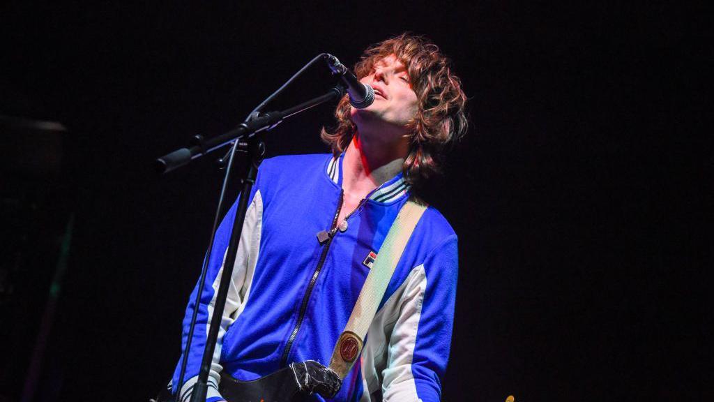 Jack Jones of Trampolene performing on stage