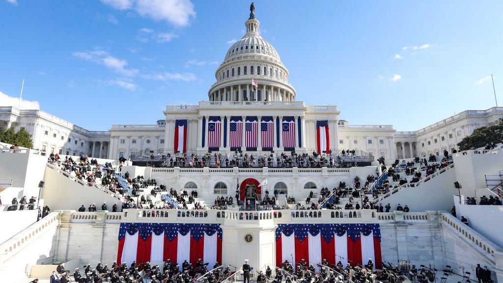 The Capitol building on inauguration day in 2021