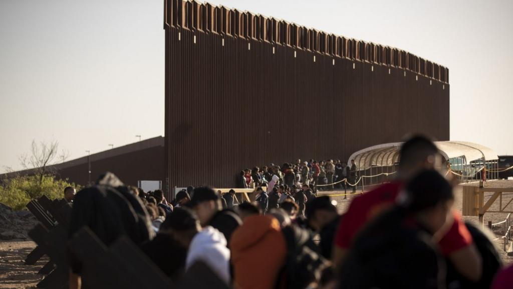 A section of the US-Mexico border wall