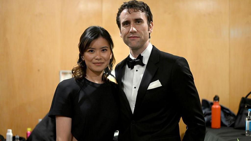 Katie Leung and Matthew Lewis backstage during the BAFTA Games Awards 2025