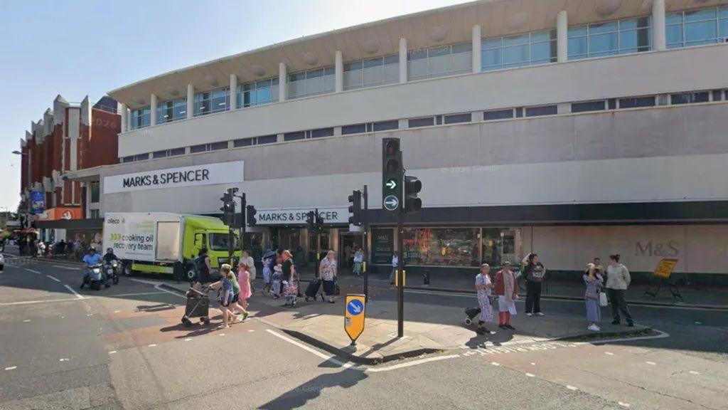 A Google Street View image showing High Street, Ealing Broadway where the collision occurred.