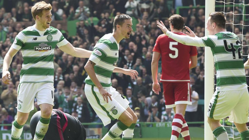 Celtic players celebrating