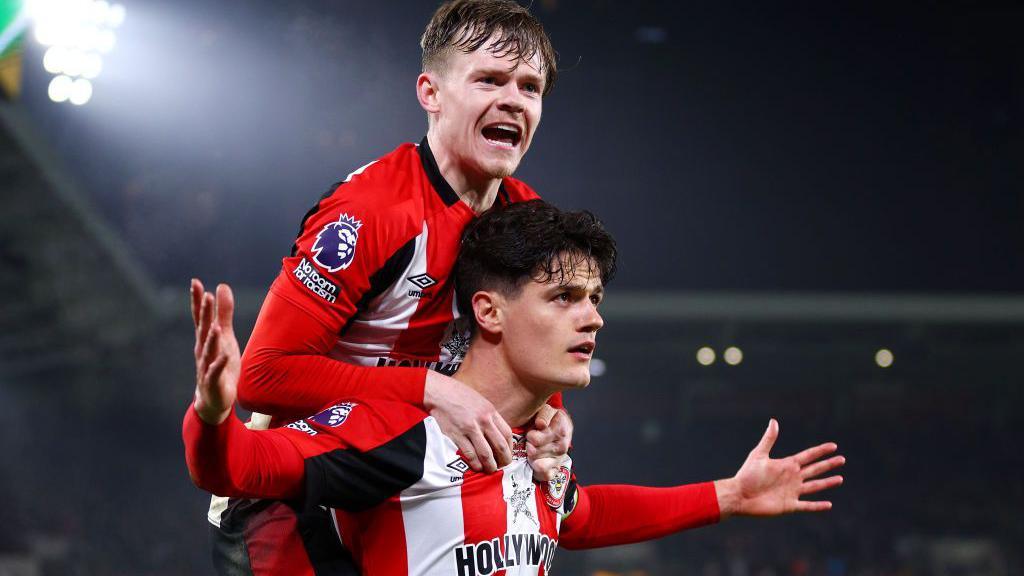 Brentford celebrate their equaliser