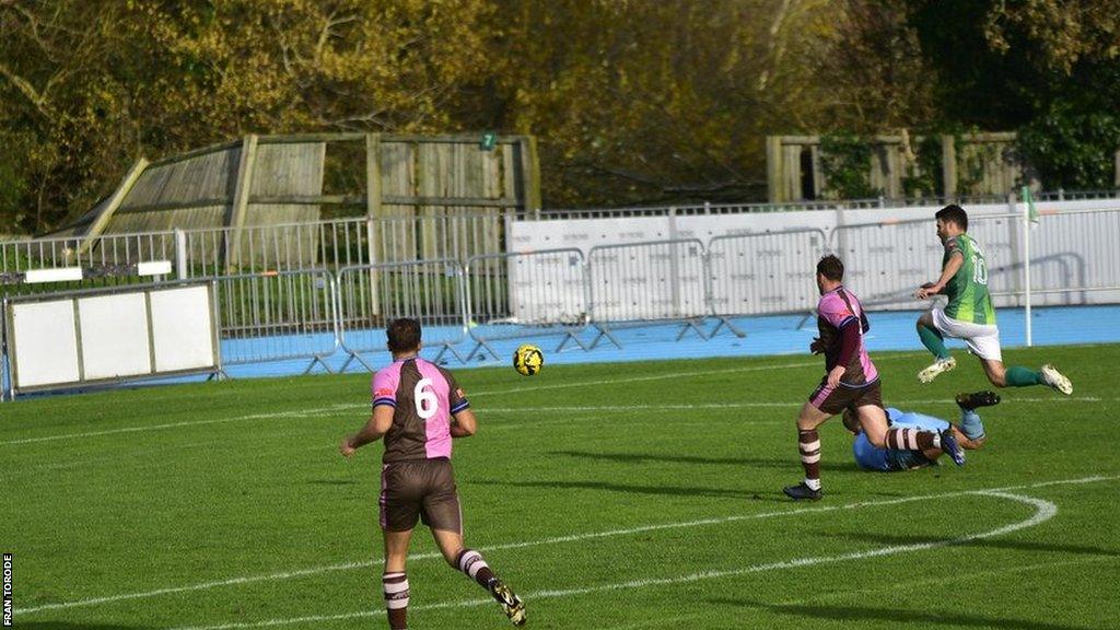 Ross Allen scores for Guernsey FC