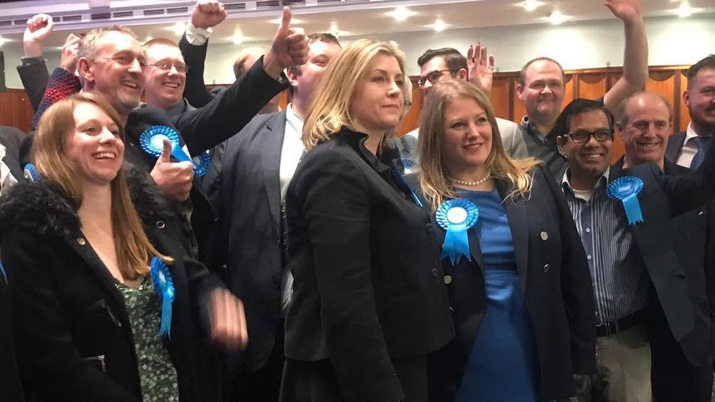 Penny Mordaunt celebrates in Portsmouth North