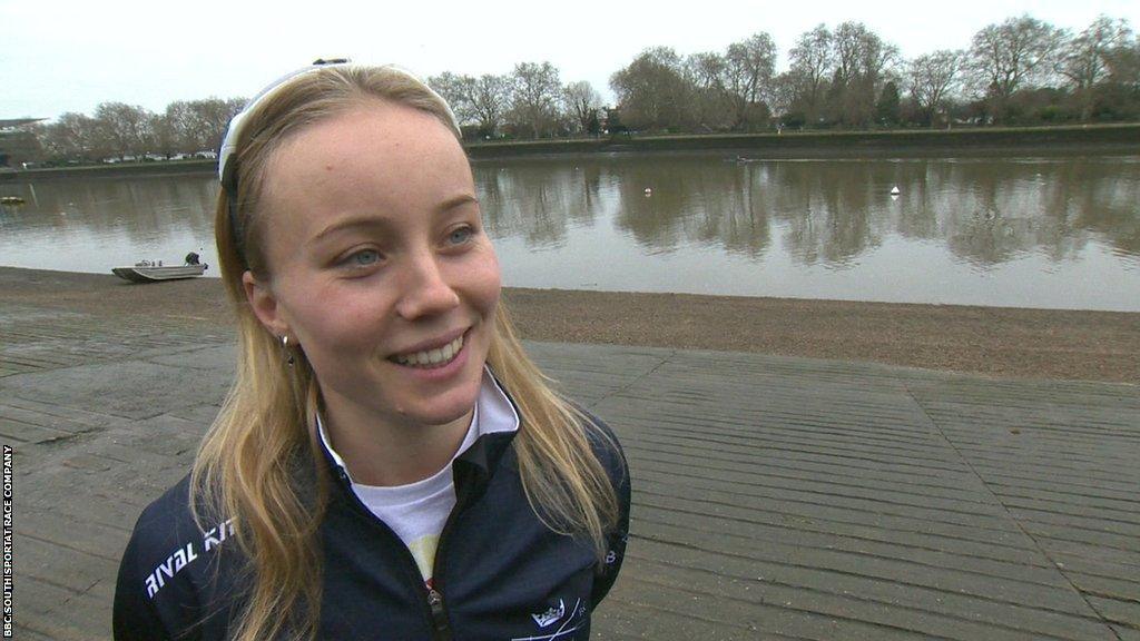 Ella Stadler, president of Oxford University Boat Club, speaking to BBC South Today