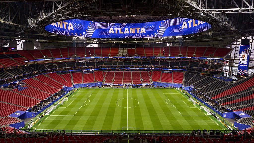 A general view of an empty Atlanta Stadium.