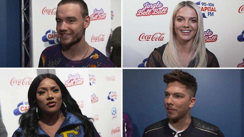 Collage image showing Liam Payne, Louisa Johnsonn Stefflon Don and Matt Terry