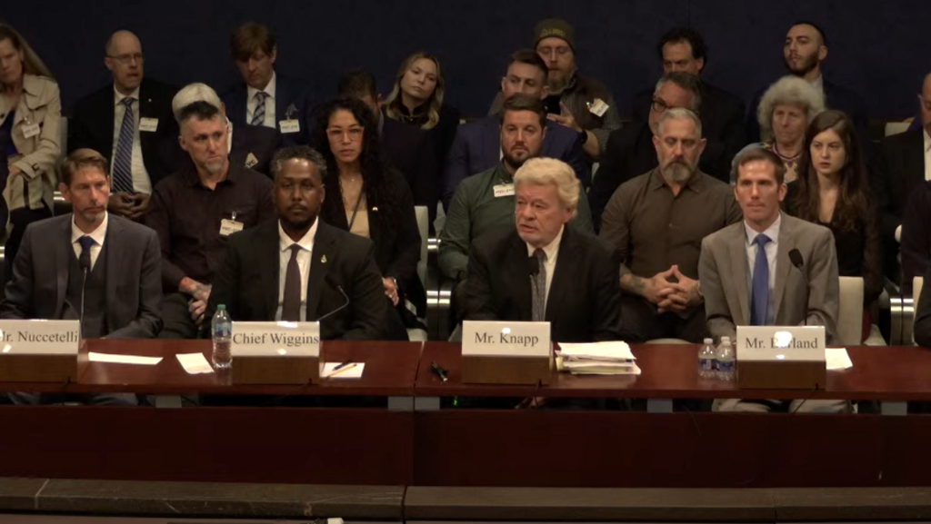 People giving evidence at hearing