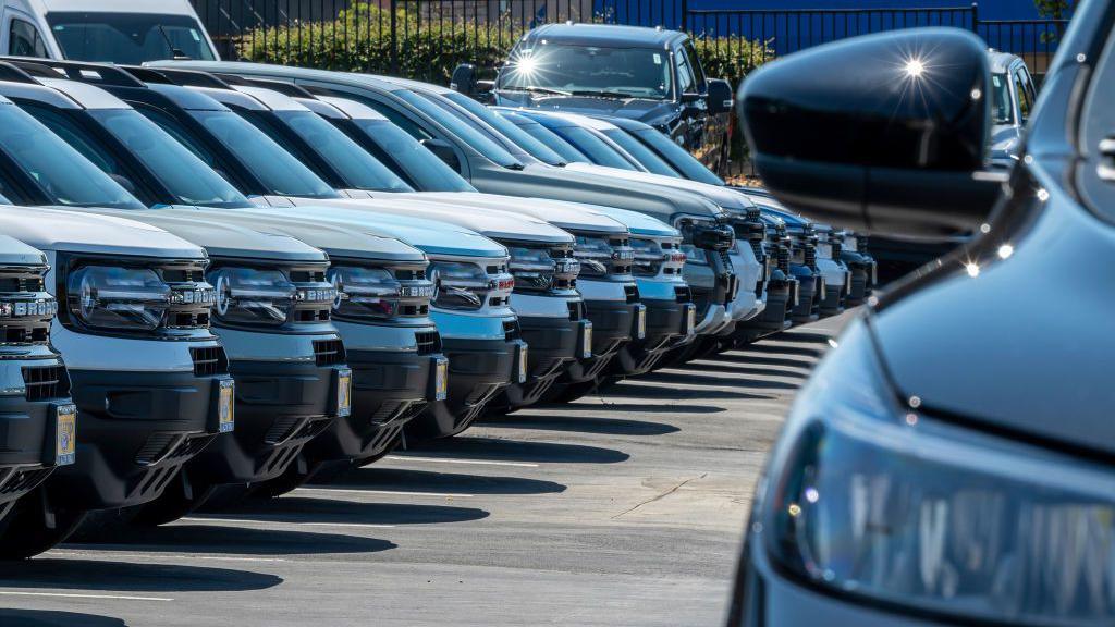 Ford Bronco SUVs for sale at a dealership in Richmond, California, US, on Friday, June 21, 2024. 