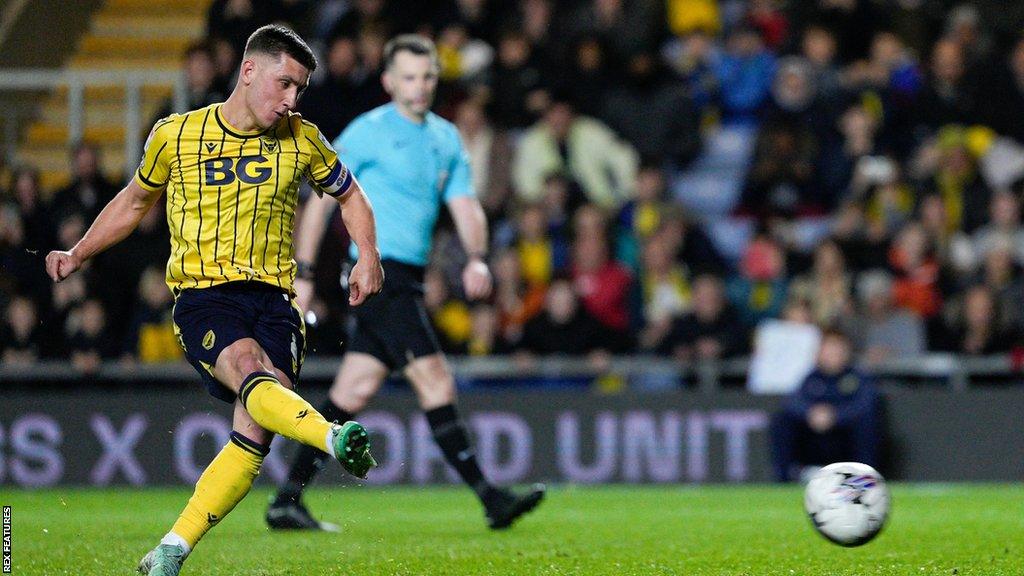 Cameron Brannagan scores a penalty