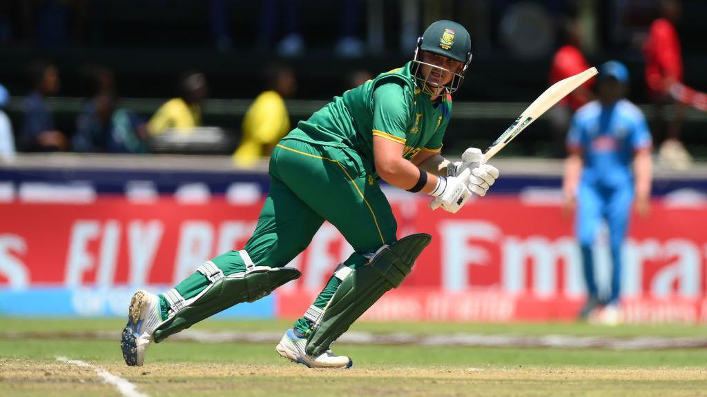Lhuan-dre Pretorius batting for South Africa at the 2024 Under-19 World Cup