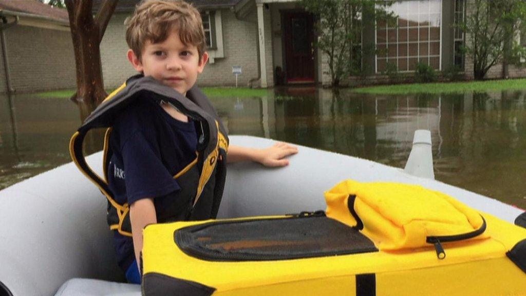 Thomas in a boat