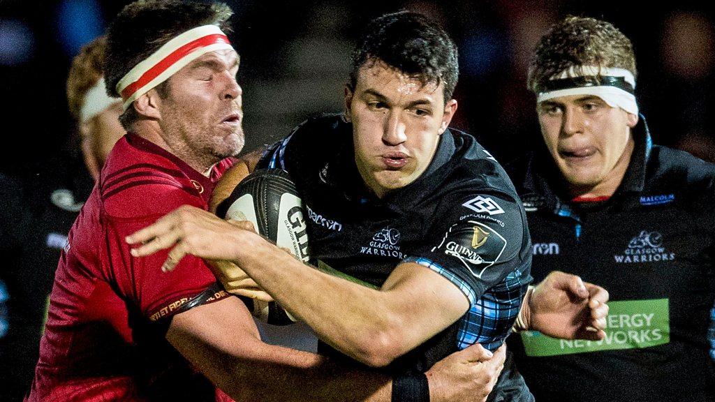 Glasgow Warriors' Leo Sarto in action