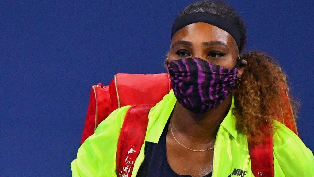 Serena Williams walks out to play at the Billie Jean King Tennis Centre