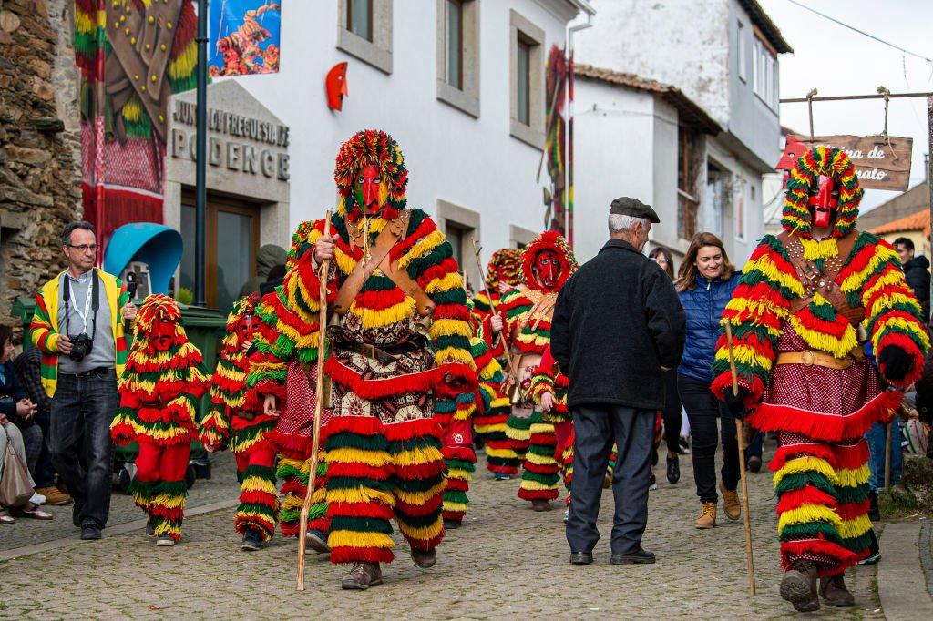 Revellers in Podence, Portugal