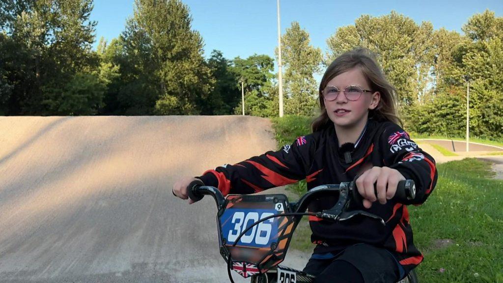 Holly the nine-year-old BMX rider