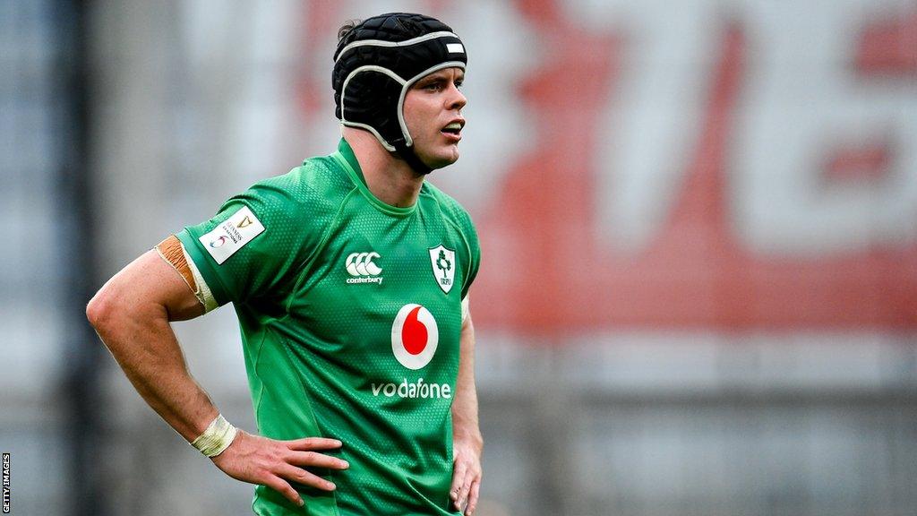 Ireland second row James Ryan looks on during the Six Nations win against France on 11 February 2023