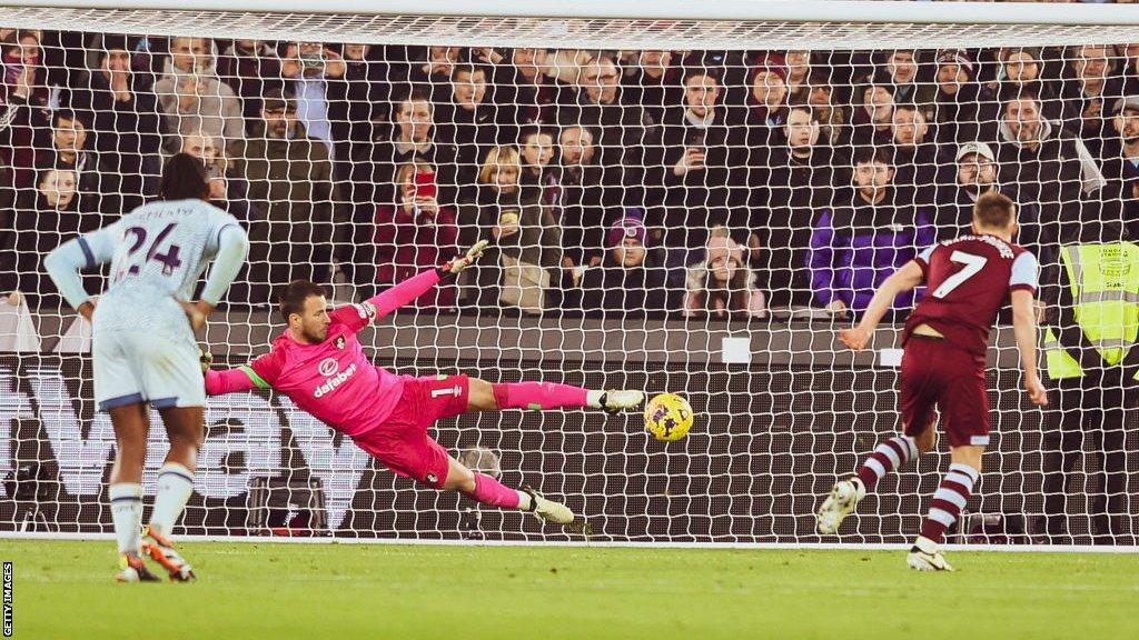 James Ward-Prowse scores West Ham's penalty