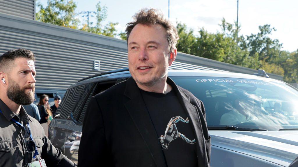 Elon Musk arriving at an event on 8 September. 