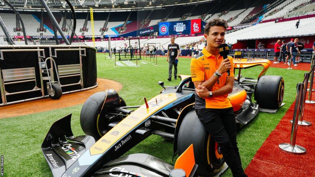 Lando Norris of McLaren Racing during the 2023 London Series Workout Day at London Stadium