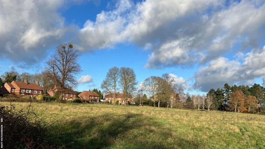 The proposed site for the Moeen Ali Centre is on land just outside the village of Hartlebury