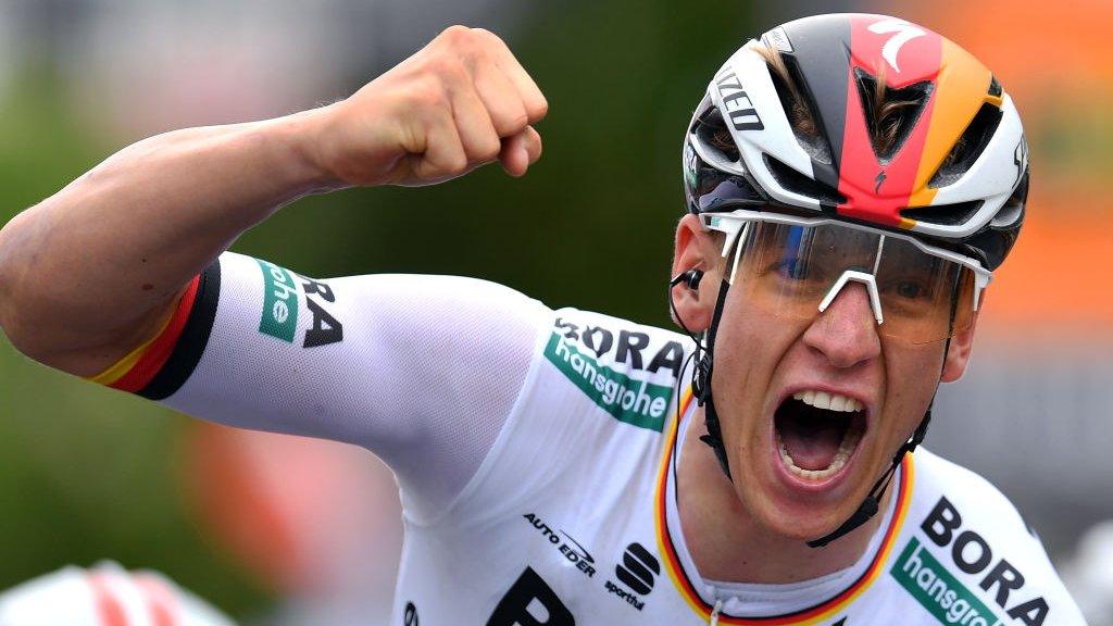 German Pascal Ackermann wins a high-speed bunch sprint