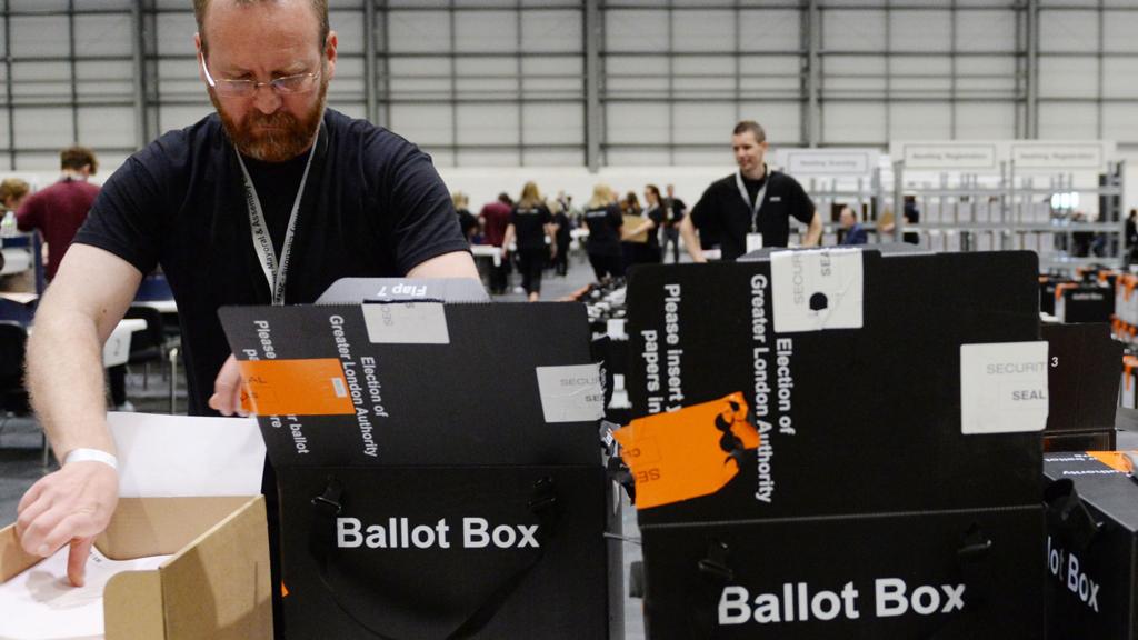 Ballot boxes in east London