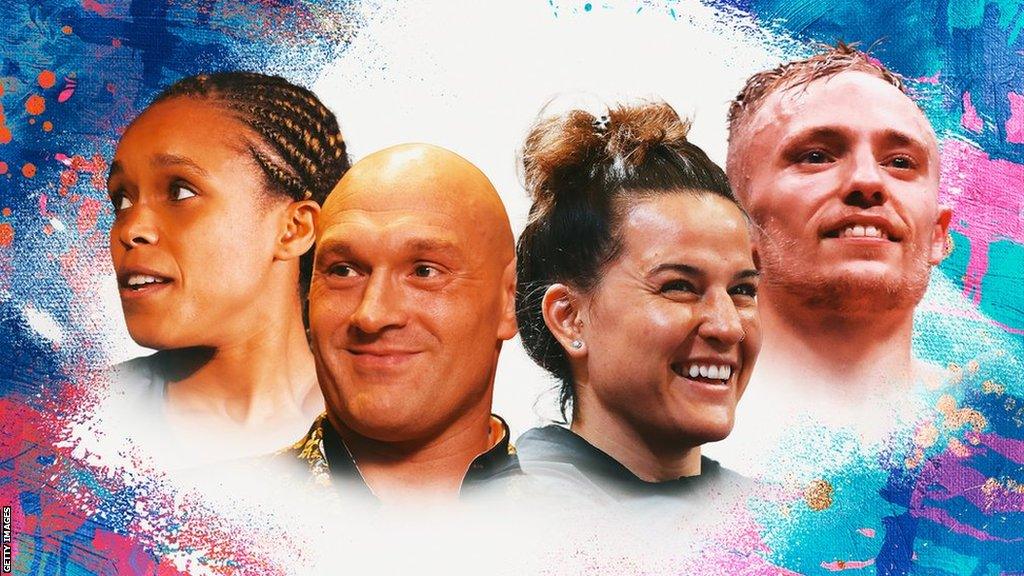 Close up pictures of Natasha Jonas, Tyson Fury, Chatelle Cameron and Sunny Edwards