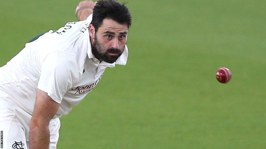 Nottinghamshire's Brett Hutton bowling