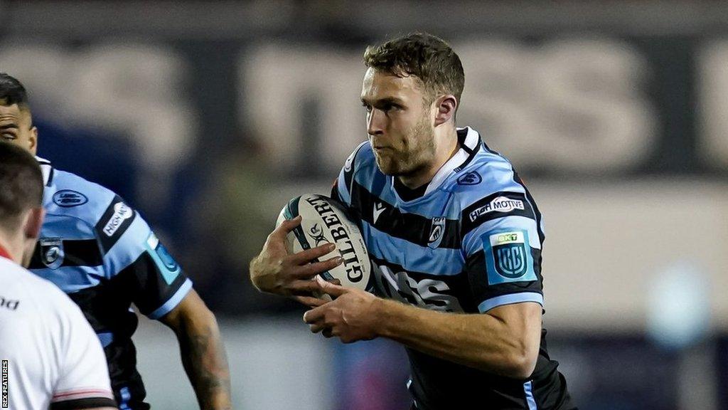 Max Llewellyn with the ball for Cardiff