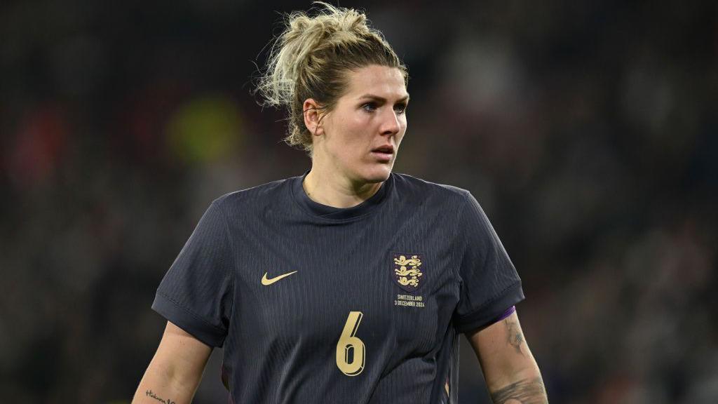 Millie Bright in action for England