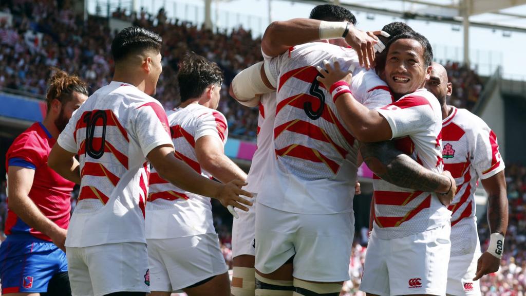 Japan celebrate a try