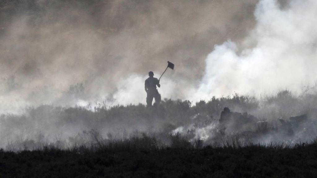 Firefighter on Saddleworth Moor