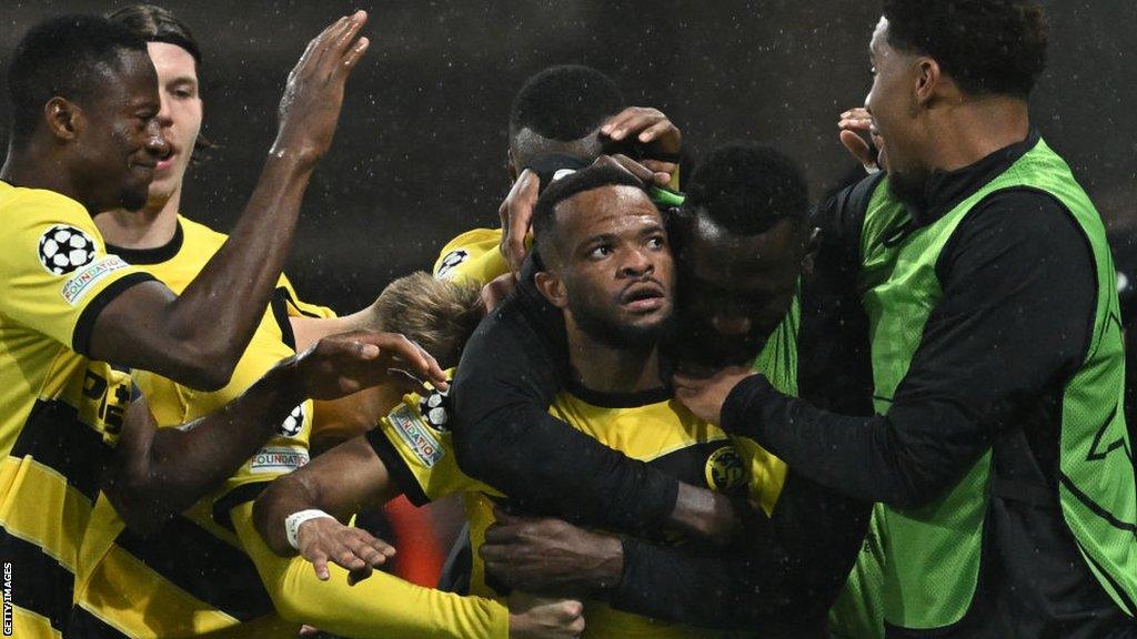 Young Boys celebrate their equaliser
