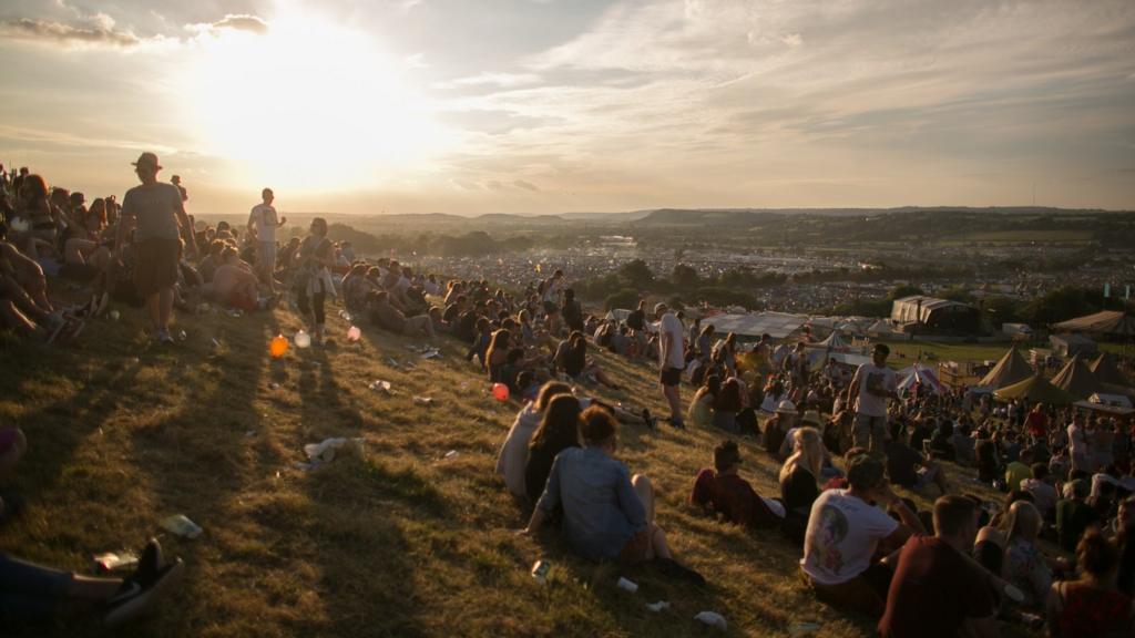 Sunset at Glastonbury