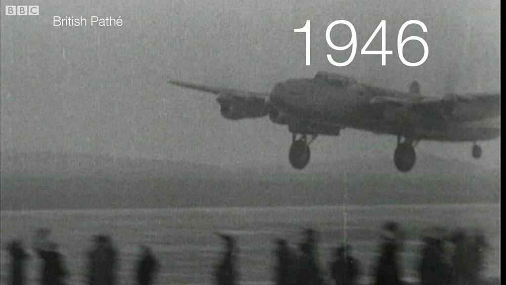 A plane at the newly-opened Heathrow airport in 1946